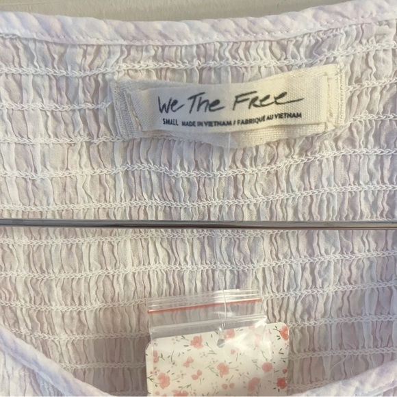 Free People Womens Little Bit of Something Ombre Blouse Pink Combo New Small - Picture 6 of 11